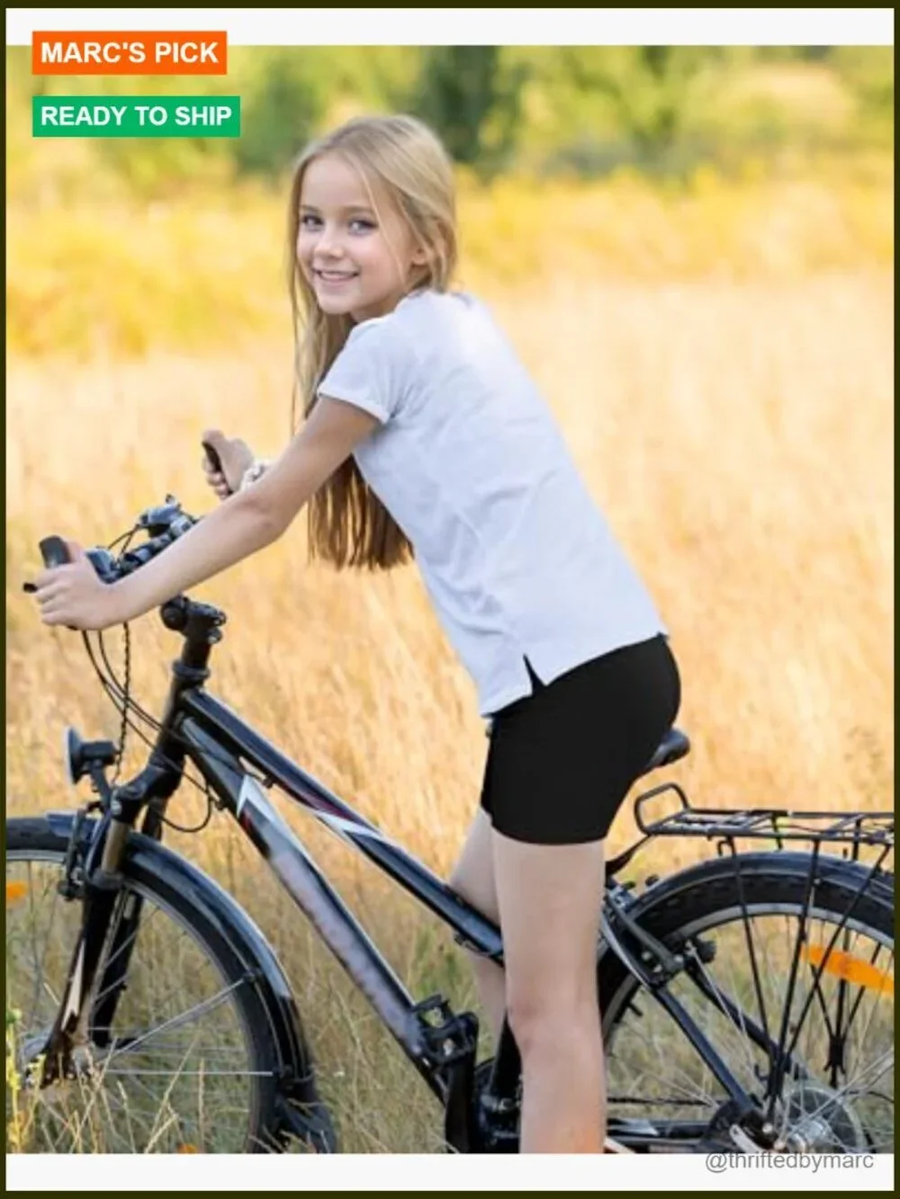 Girls Bike Shorts Cotton Cartwheel Dance Under Dress Shorts 3 Pack